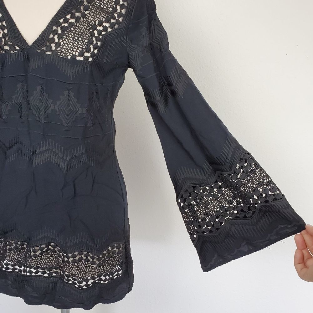 La blanca black embroidered cover up tunic - Picture 6 of 7